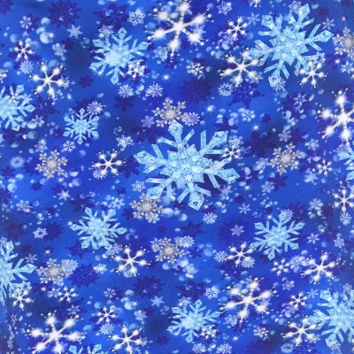 Snöflingor blå bomullsjersey