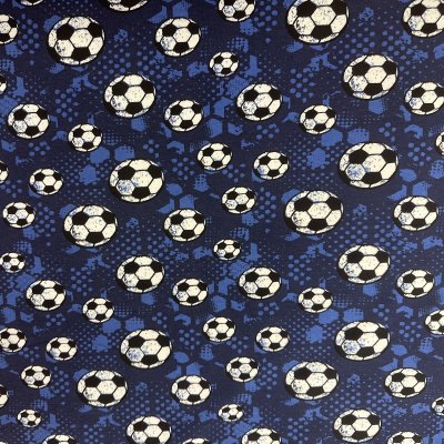 Fotbollar på blå bakgrund, bomullsjersey